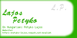 lajos petyko business card